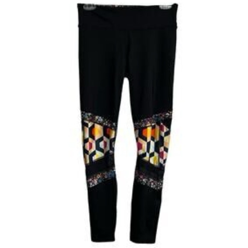 Joy Lab Patchwork Floral + Geometric Workout Legg… - image 2